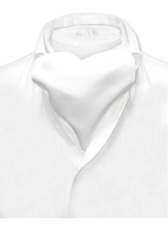 ASCOT Solid WHITE Color Cravat Men's Neck Tie