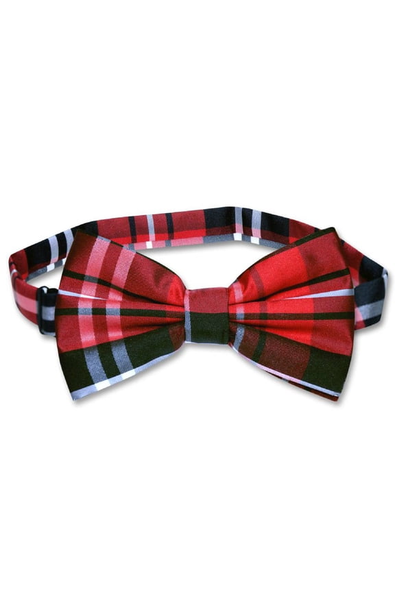 BOWTIE Black Red White Color PLAID Design Men's Bow Tie