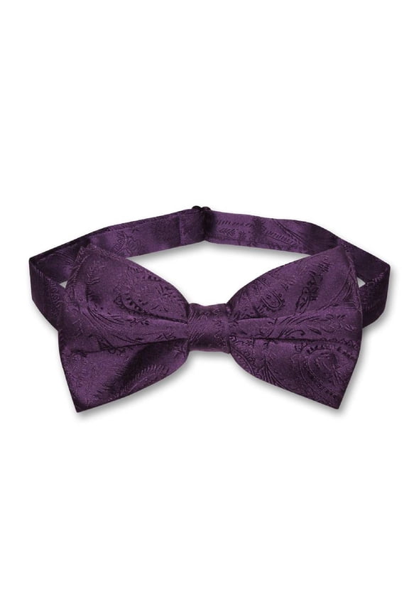 BOWTIE Dark Purple Paisley Color Men's Bow Tie for Tuxedo or Suit