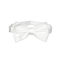 Vesuvio Napoli BOWTIE Solid WHITE Color Men's Bow Tie for Tuxedo or Suit