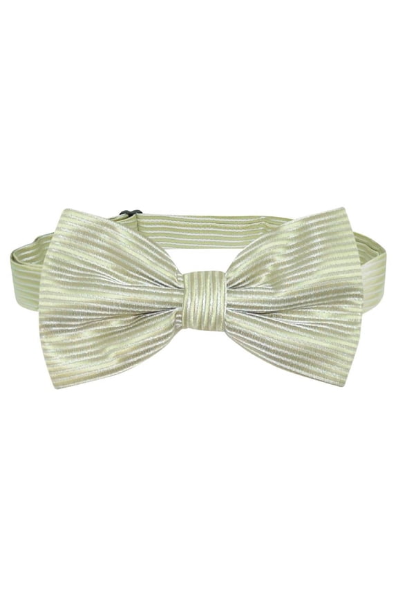 BOWTie Sage Green Horizontal Stripe Design Men's Bow Tie