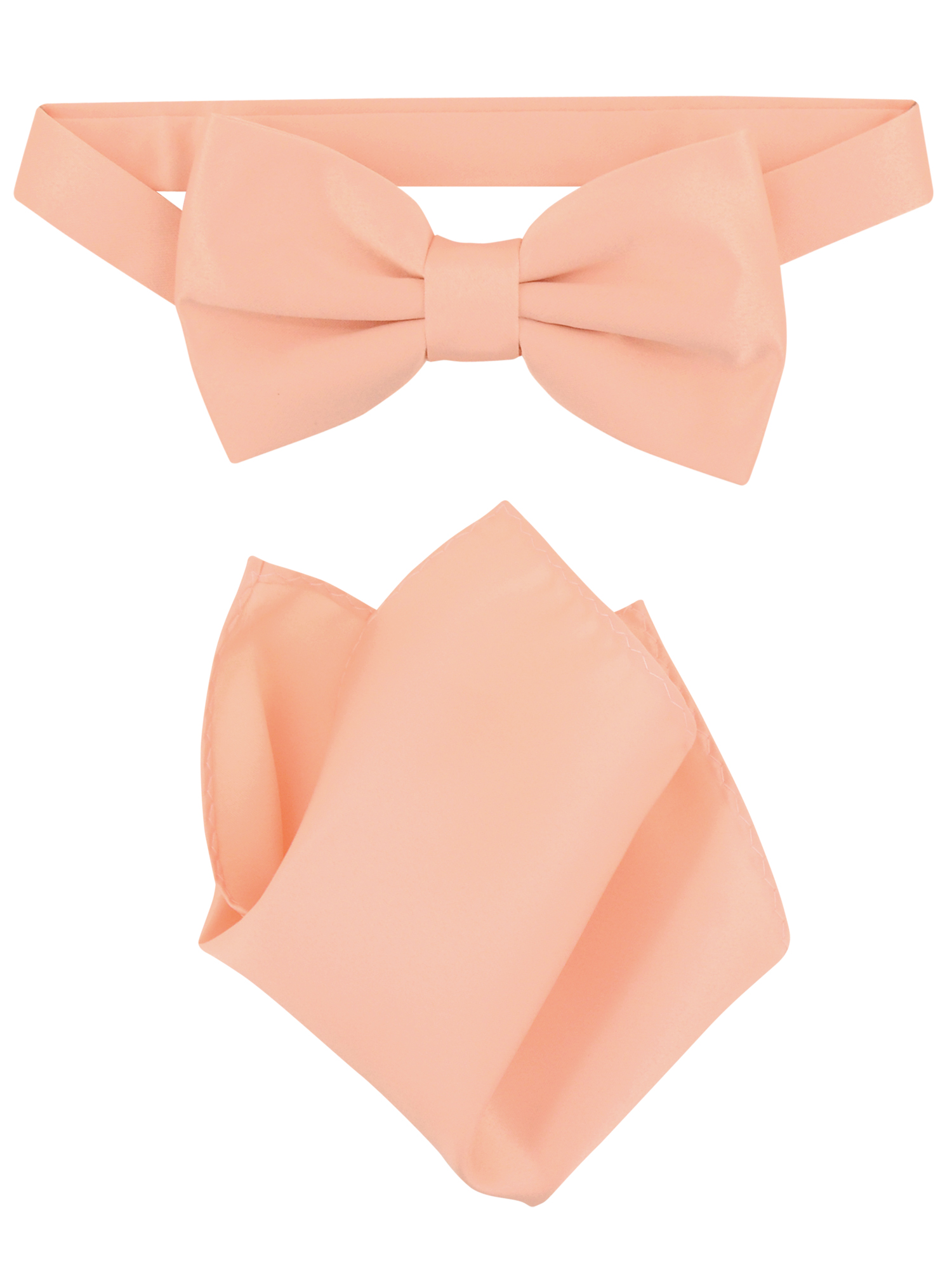Vesuvio Napoli BowTie Solid Peach Color Mens Bow Tie & Handkerchief - image 1 of 1