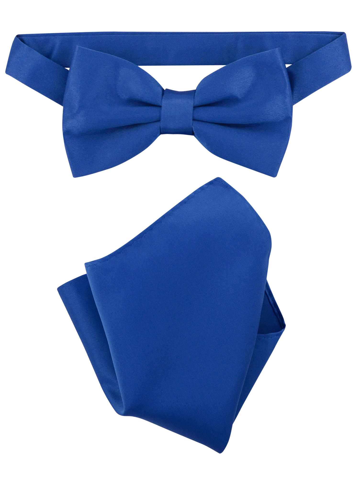 Vesuvio Napoli BowTie Solid Royal Blue Color Mens Bow Tie & Handkerchief - image 1 of 1