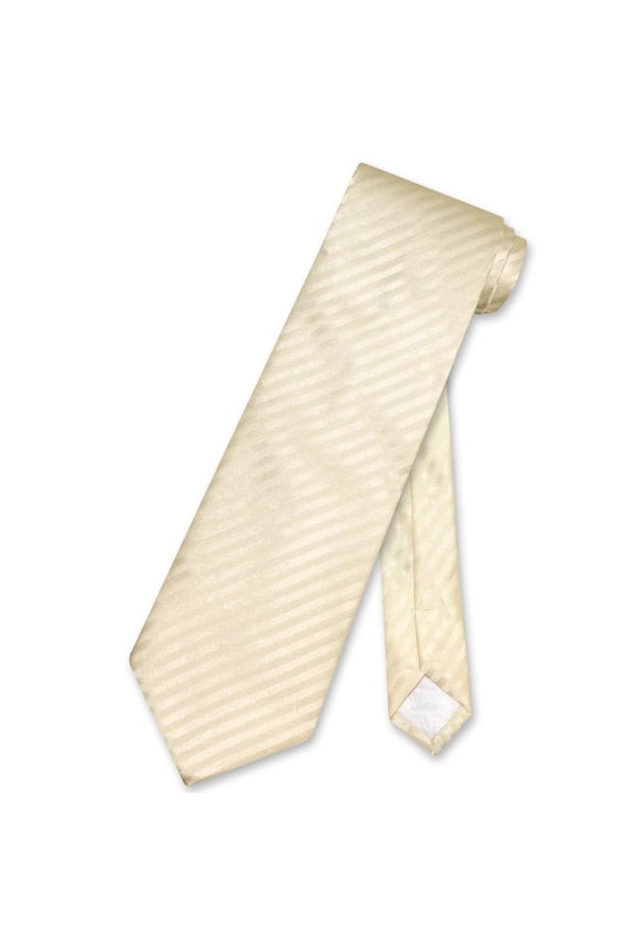 NeckTie EGG YOLK CREAM Vertical Stripes Design Men's Neck Tie
