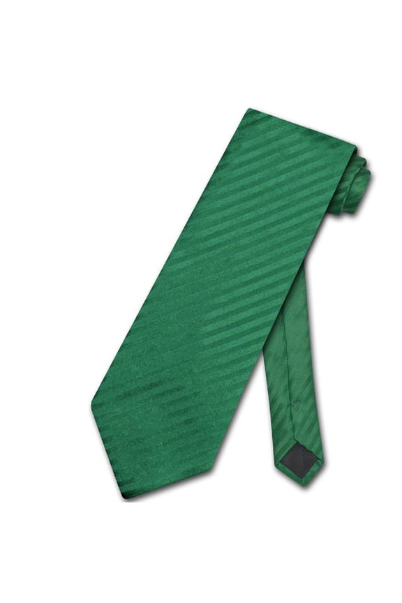 NeckTie EMERALD GREEN Vertical Stripes Design Men's Neck Tie