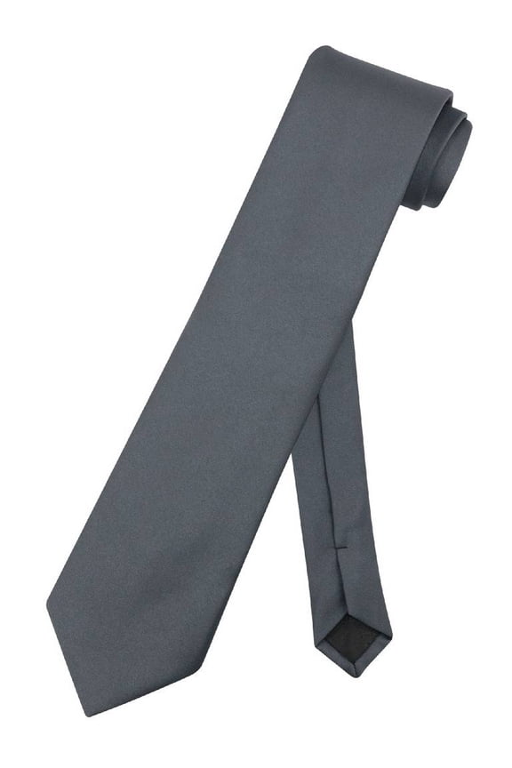 NeckTie EXTRA LONG CHARCOAL GREY Color Mens Dark Gray XL Neck Tie