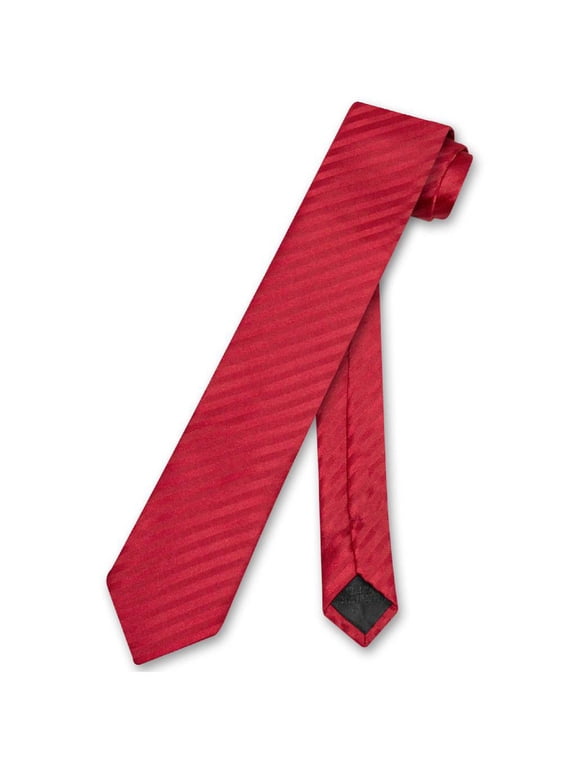NeckTie RED Vertical Stripes SKINNY 2.5" Men's Neck Tie