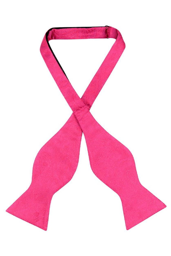 SELF TIE Bow Tie HOT PINK FUCHSIA PAISLEY Design Men's BowTie