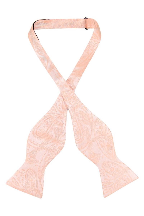 SELF TIE Bow Tie PEACH Color PAISLEY Design Men's BowTie