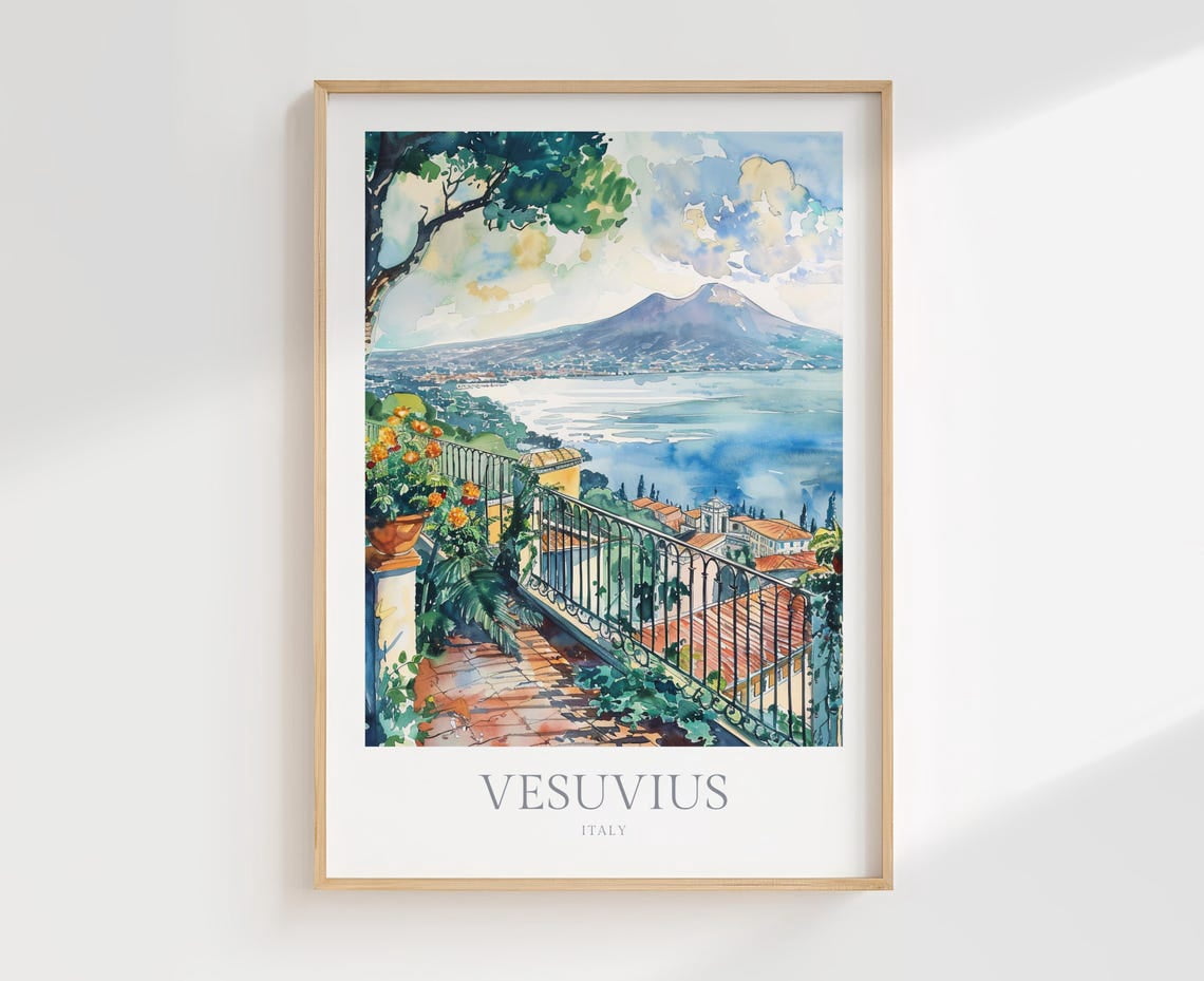 Vesuvius Italy Poster, Travel Inspired