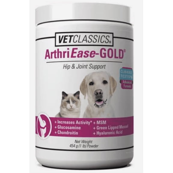 Vet Classics ArthriEase-Gold Hip and Joint Support Powder for Dogs and Cats, 1lb
