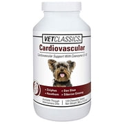 Vet Classics Cardiovascular Support with Coenzyme Q-10 for Dogs, Supports Cardiovascular System with Ziziphus, Dan Shen, Hawthorn, Siberian Ginseng, 120 Chewable Tablets