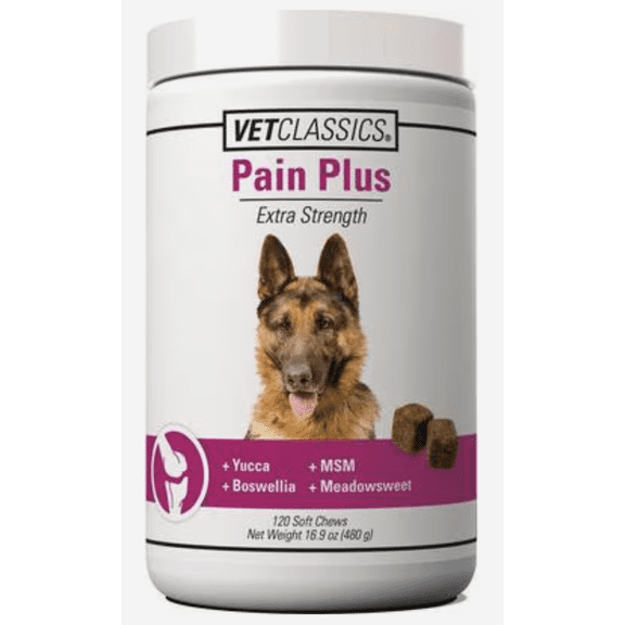 Vet Classics Pain Plus Extra Strength Soft Chews for Dogs, 120 Count
