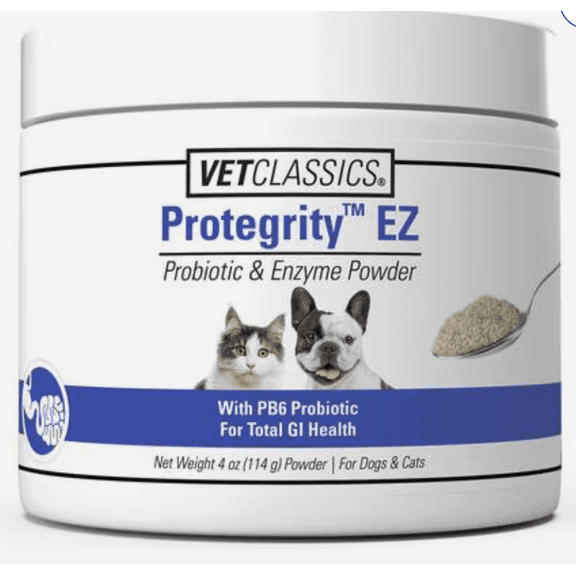Vet Classics Protegrity EZ Probiotic and Enzyme Powder for Dogs and Cats, 4 oz