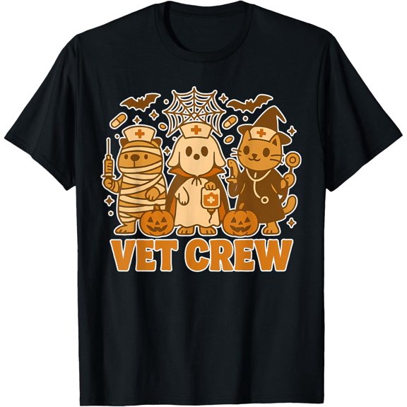 Vet Crew Dog Cat Capybara Halloween T Shirt Size S-5XL