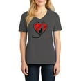 thumbnail image 1 of Vet Ladies Big Size Core Cotton V neck T-Shirt - Charcoal 3XL, 1 of 2