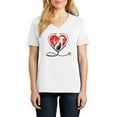thumbnail image 1 of Vet Ladies Big Size Core Cotton V neck T-Shirt - White XL, 1 of 2