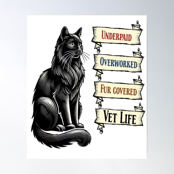 Vet Life Poster Wall Art, Modern Wall Decor, 12x18 UNFRAMED