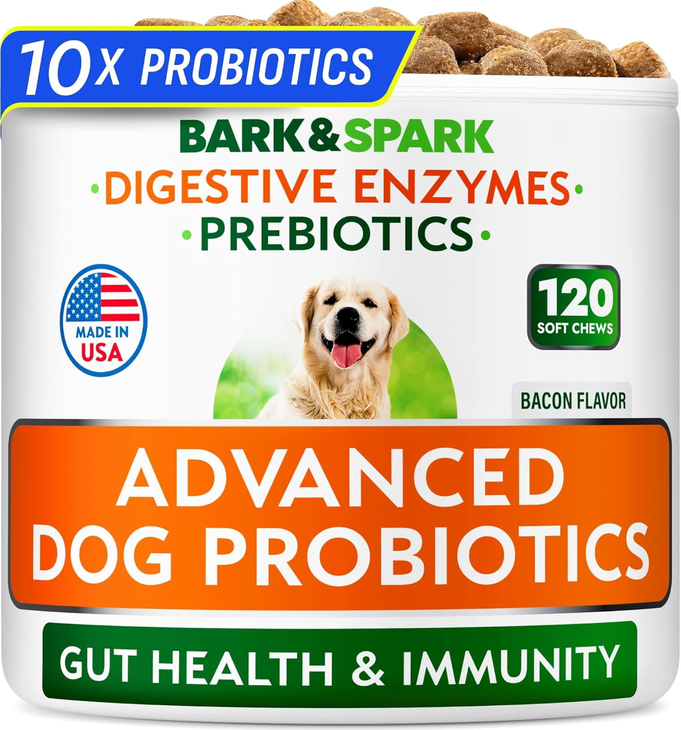 StrellaLab Probiotic Chews for Dogs - Digestive Enzymes, Pumpkin & Prebiotics - Diarrhea, Constipation & Allergy Relief - Soft Chews