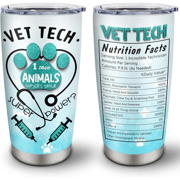 Vet Tech Gifts Tumbler 20OZ 1PC, Veterinarian Gifts, Veterinary Gifts, Gifts for Veterinarians, Future Veterinarian Gifts for Women Men, Best Veterinarian Gifts, Vet Tech Gifts for Women Cup