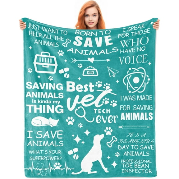 Vet Tech Gifts, Vet Tech Week Gifts Bulk, Vet Tech Appreciation Gifts, Best Veterinarian Gifts, Veterinary Technician Week Gifts Blanket 60"X50"