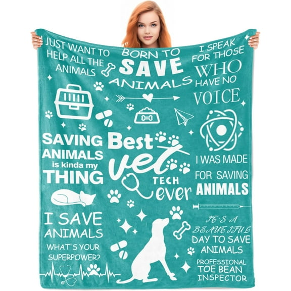 Vet Tech Gifts, Vet Tech Week Gifts Bulk, Vet Tech Appreciation Gifts, Best Veterinarian Gifts, Veterinary Technician Week Gifts Blanket 60"X50"