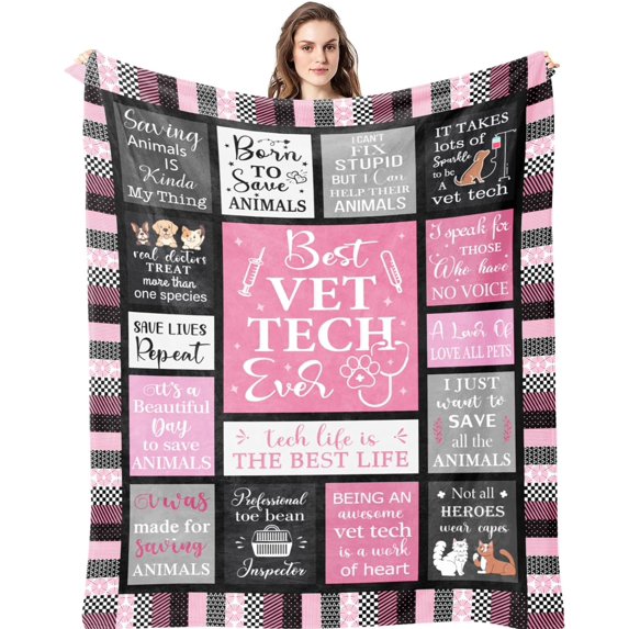 Vet Tech Gifts, Vet Tech Week Gifts, Vet Tech Appreciation Week Ideas, Veterinarian Gifts, Best Gifts for Veterinarians, Gifts for Vet Techs Blanket 60"x50", Best Vet Tech Ever Gift