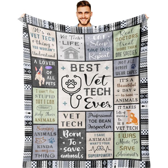 Vet Tech Gifts, Veterinary Gifts Blanket Throws, Vet Tech Week Gifts, Veterinary Technician Week Gifts, Vet Tech Appreciation Week Ideas, Veterinarian Gifts, Gifts for Veterinarians