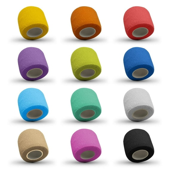 Vet Wrap from Emlimny Pack of 12 Self Adhesive Bandage Wrap, 2”x 5 Yards for Dogs, Cats, and Horses, Breathable and Water-Resistant Vet Tape for Ankle Sprains and Swelling