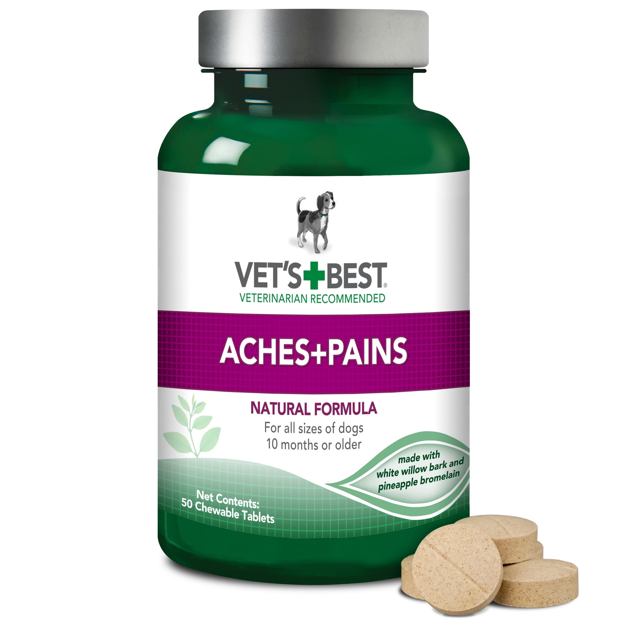 VET'S BEST Vets Best Aches + Pains Dog Supplement for Hip and Joint Support - 50 Chewable Tablets