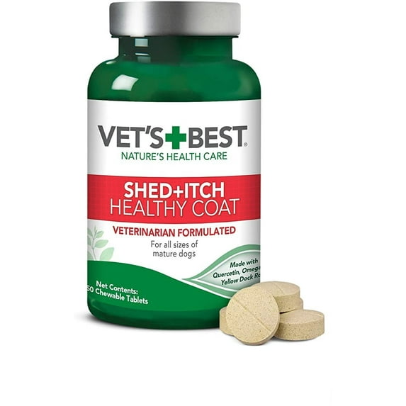 Vet's Best Best Healthy Coat Shed and Itch Relief Supplements for Dogs - 50 Chewable Tablets - 4.5 oz.