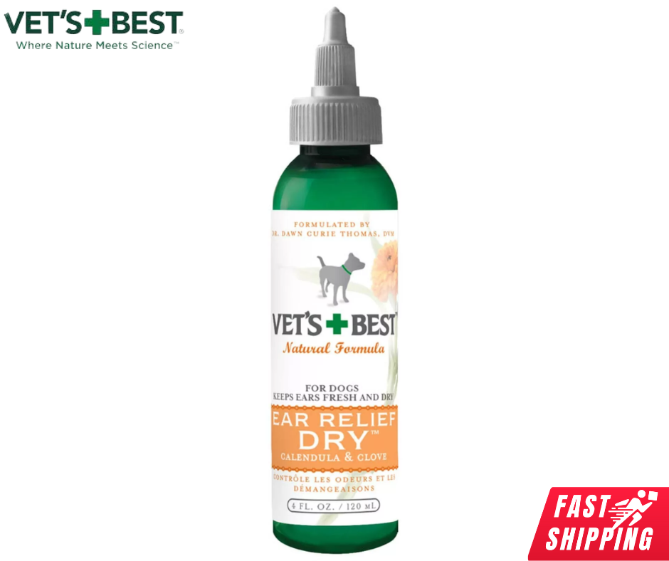 Vet's Best Dog Ear Relief Dry for Dogs Puppy Canal Cleaner Alcohol Free