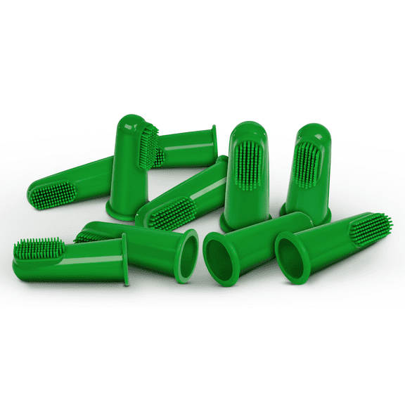 Vet's Best Dog Toothbrush - 10 Green Soft Finger Brushes per Pack -1.76 oz.