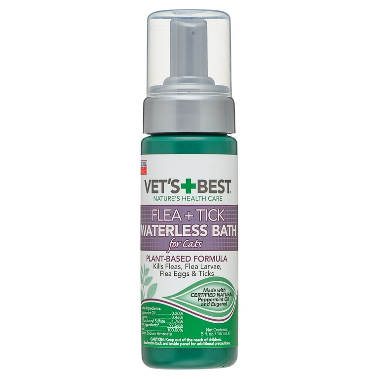 Vet's waterless flea & tick cat bath foam shops