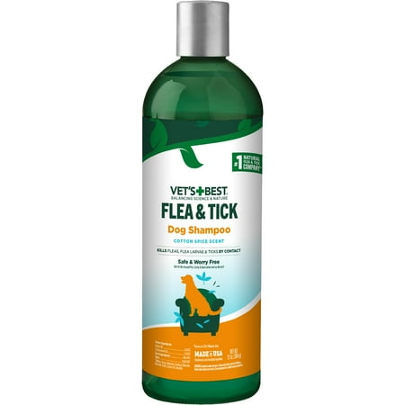 Vet's Best Flea & Tick Shampoo for Dogs – Peppermint Scent - 12oz