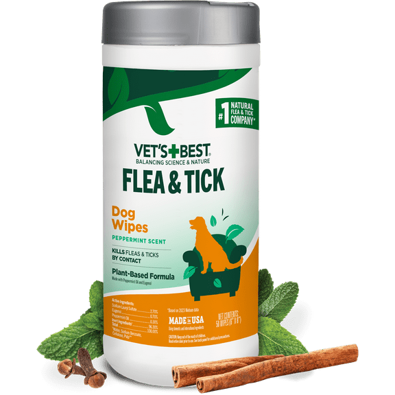 Vet's Best Flea and Tick Wipes for Dogs 50 Wipes - 12.8 oz.