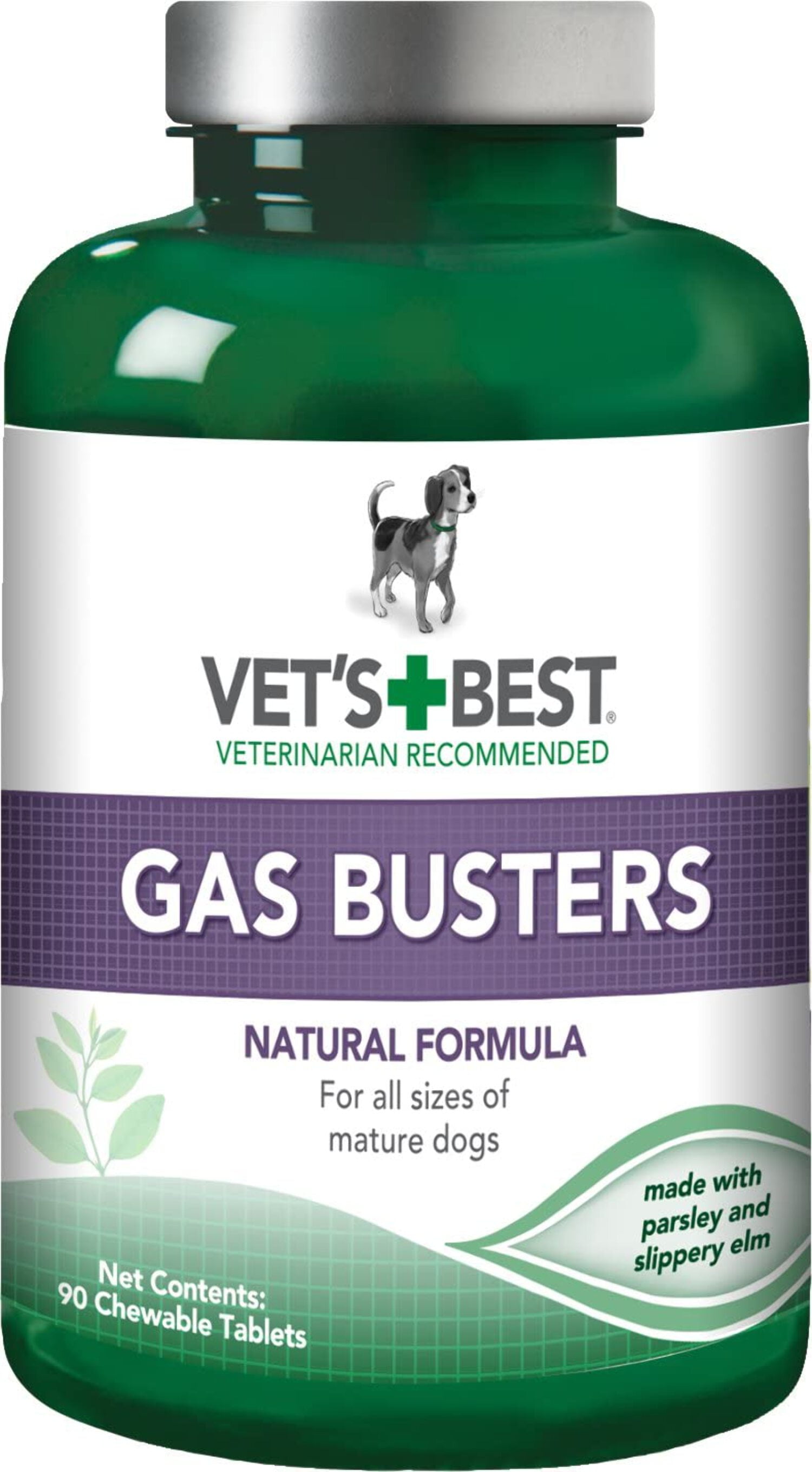 Vet's Best Gas Busters and Bloat Digestive Supplements for Dogs - 90 Chewable Tablets - 9 oz.