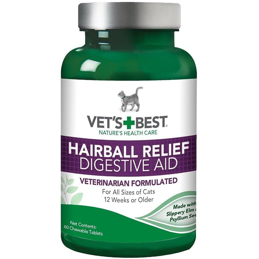 Vet's Best Hairball Relief Digestive Aid Cat Supplement, 60 ct