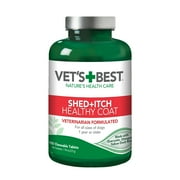 Vet's Best Healthy Coat Shed & Itch Relief Supplements for Dogs - 150 Chewable Tablets - 8oz.