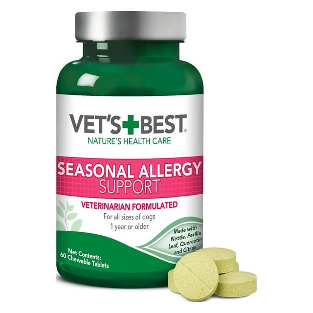 Vet's Best Seasonal Allergy Relief, Dog Allergy Supplement, 60 Count