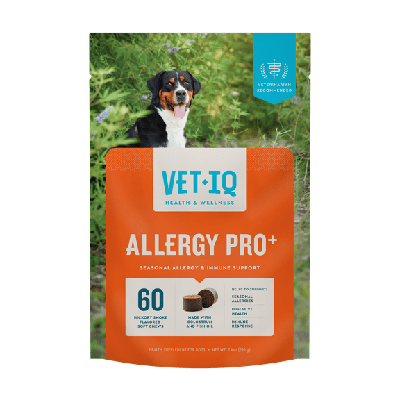 VetIQ Allergy Pro+ Soft Chews for Dogs Allergy Relief & Immune Support, Hickory Smoke Flavor, 60 Count