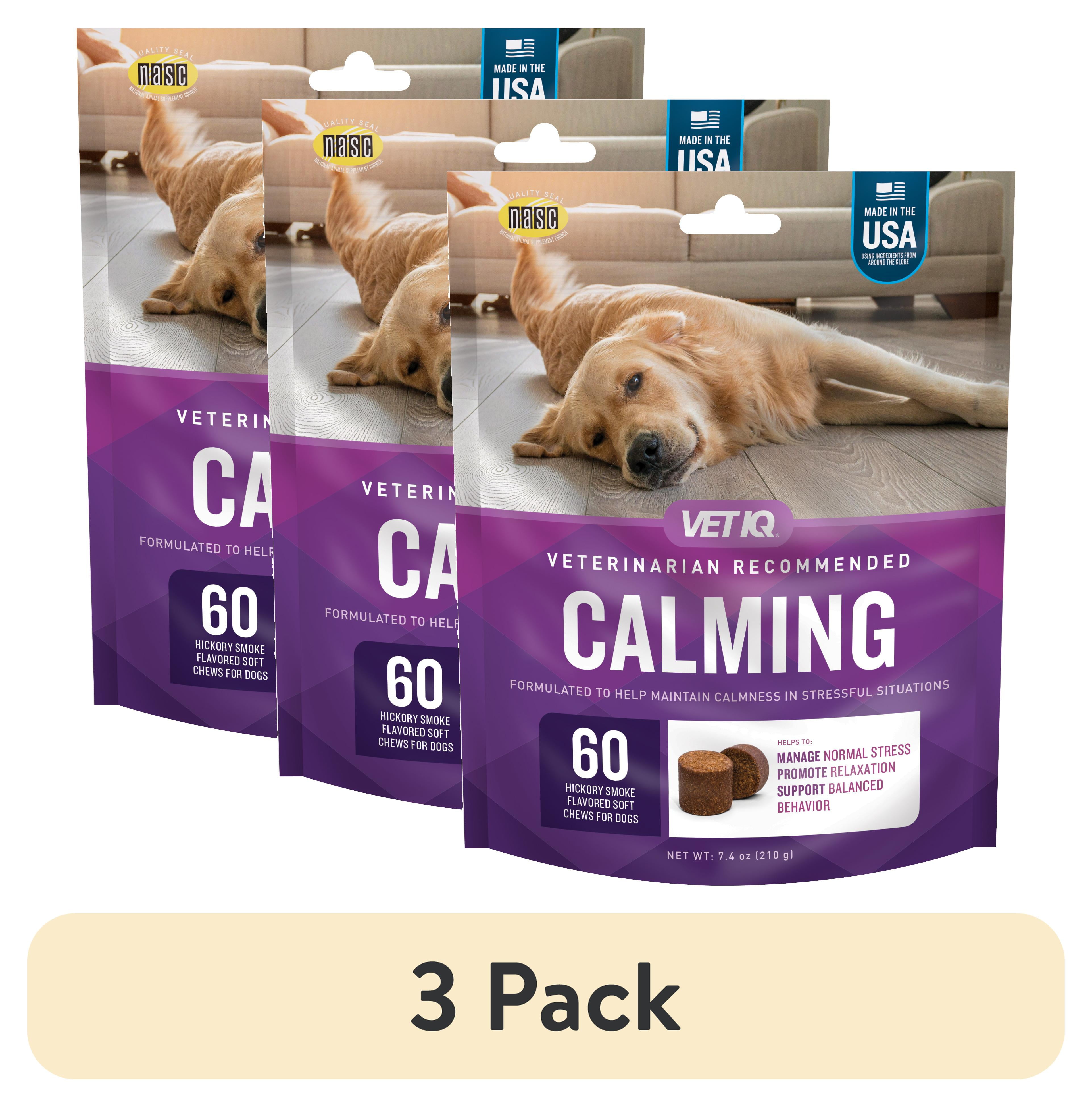 (3 pack) VetIQ Calming Support Supplement Soft Chews for Dogs 60ct 7.4oz