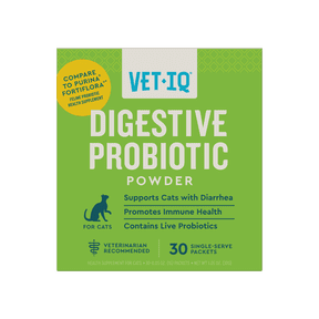 VetIQ Probiotic Cat Powder Supplement for Digestive Health, 30 Packets