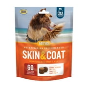 VetIQ Skin & Coat Supplement for Dogs, Hickory Smoke Flavored Soft Chew, 7.4 oz, 60 Count