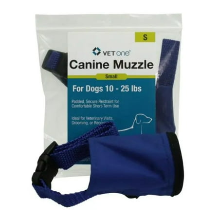 vet one canine padded nylon muzzle s for dogs 10-25lb