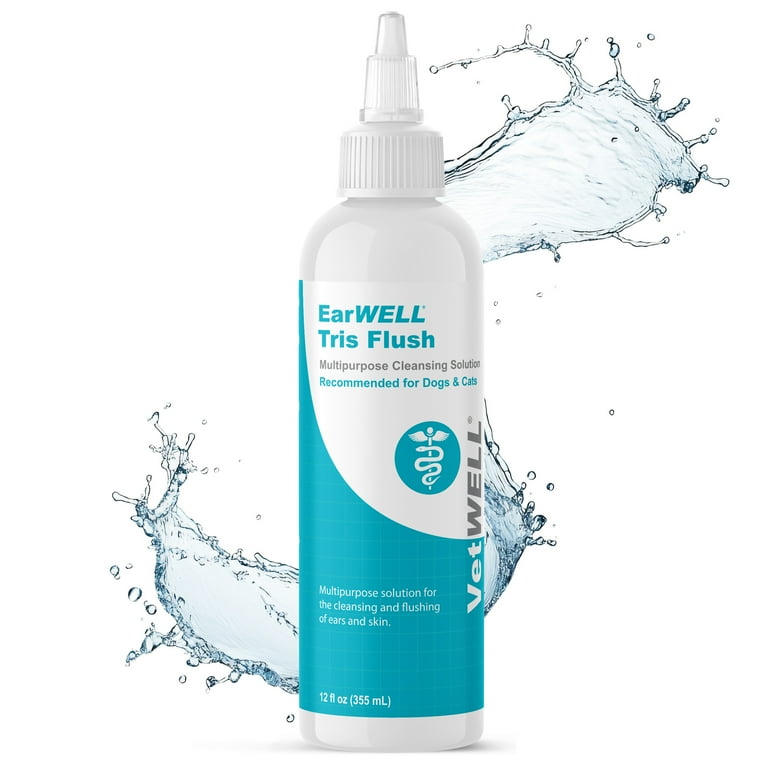 VetWELL Ear Cleaner Solution for Dogs and Cats, Tris Otic Drops
