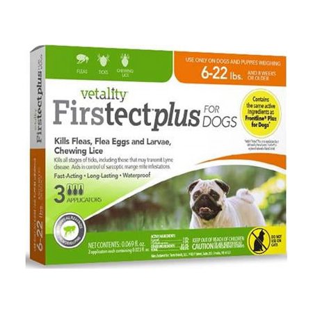 Vetality 6-22 lbs Firstect Plus Dogs 3 Doses