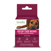 Vetality Stop The Runs, Anti-Diarrhea Chewable Tablets for Dogs, 6 Count.  Fast Acting and Supports Normal Bowel Function for Dogs.  Chicken Apple Flavor.