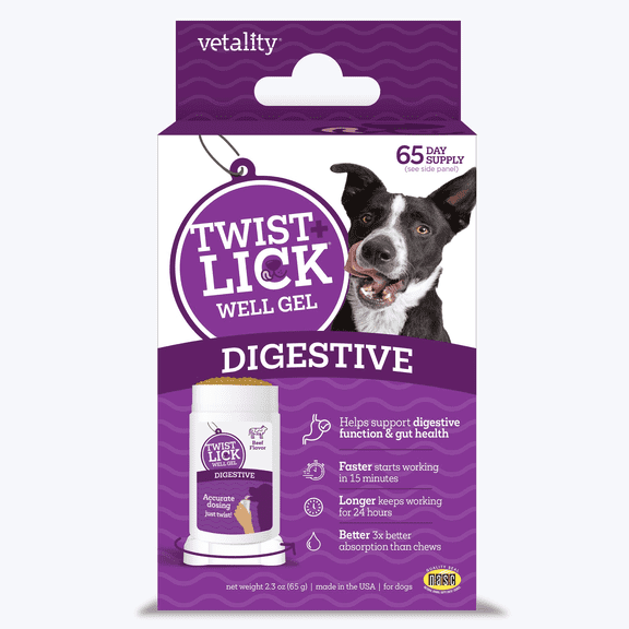 Vetality, Twist & Lick, Digestive Health Supplement for Dogs, 2.3oz