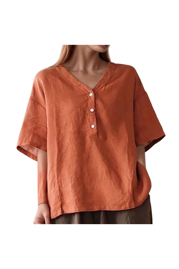 Vetement Femme ete 2025 Summer Loose Fitting Linen Short Sleeve T Shirt For Women Workout Tops Short Sleeve Extra Long Long T Shirt Big Stripe Tee Med Womens Shirts Athletic Tops for Women L L